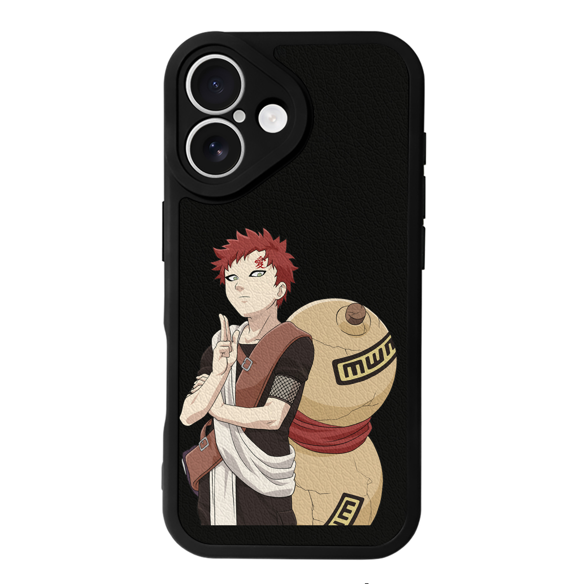 （画像用） NARUTO -ナルト- ガアラ Gaara 【iPhone 16シリーズ対応】シリコンスマホケース（レザー調） 材質：シリコン